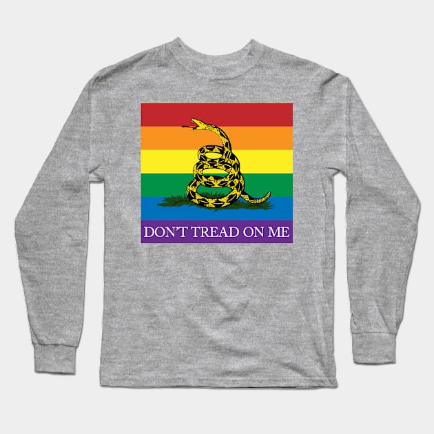 Rainbow Gadsden Flag Long Sleeve T-Shirt by Operation Blazing Sword